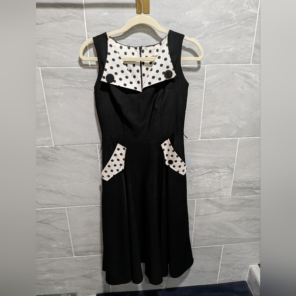 Tatyana Brigit Black Retro Pinup Swing Dress - Picture 1 of 7